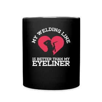 Schweißer Frau Schweißen Handwerker Metallbauer - Tasse einfarbig - Schwarz - Vorne
