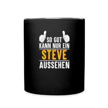 Steve Vorname Name Geschenk - Tasse einfarbig - Schwarz - Vorne