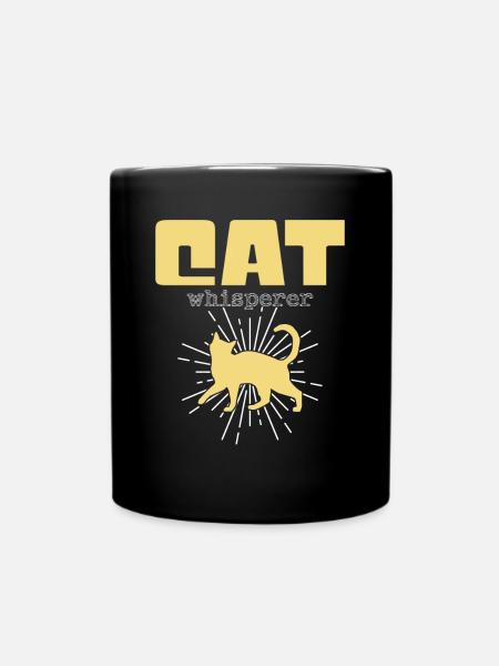 Katzen Flüsterer - Tasse einfarbig - Schwarz