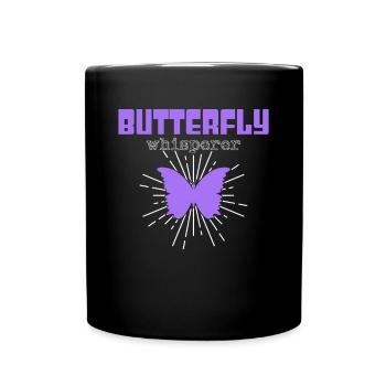 Chuchoteur de papillon - Mug uni - noir - Devant