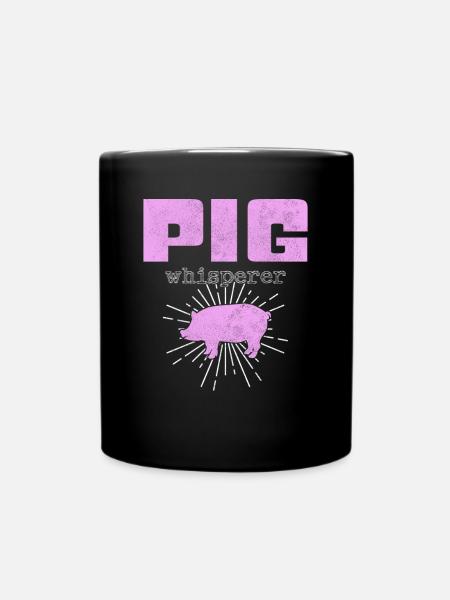 Schweine Flüsterer - Tasse einfarbig - Schwarz