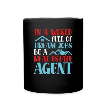 Traumjob Makler - Tasse einfarbig - Schwarz - Vorne