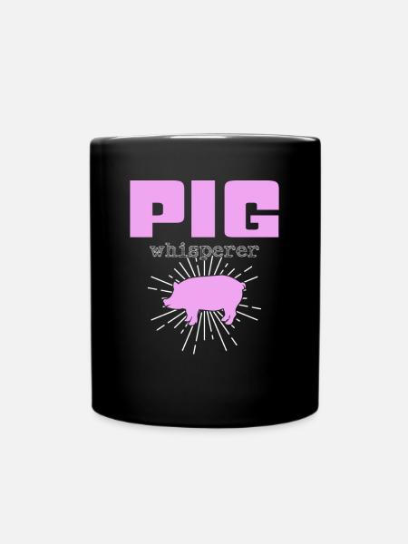 Schweine Flüsterer - Tasse einfarbig - Schwarz