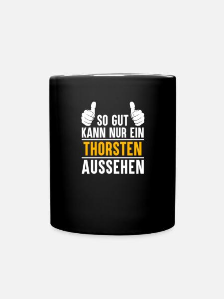Thorsten Vorname Name Geschenk - Tasse einfarbig - Schwarz