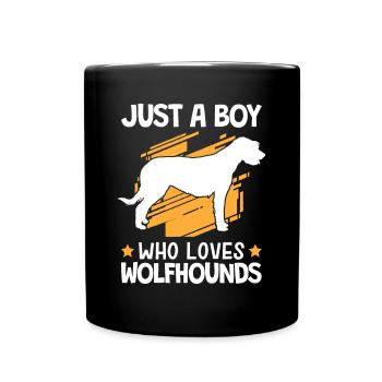 Garçon le lévrier irlandais aime Wolfhound - Mug uni - noir - Devant