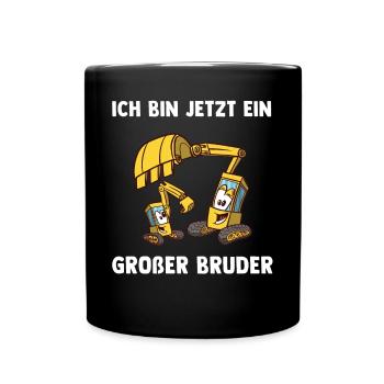 Bagger Großer Bruder - Ich bin jetzt ein Großer - Tasse einfarbig - Schwarz - Vorne
