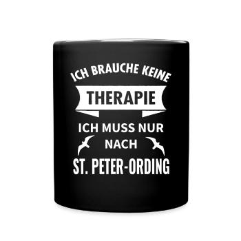 Sankt Peter Ording Nordsee Urlaub Idee - Tasse einfarbig - Schwarz - Vorne