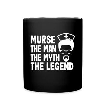 Murse Der Mann Der Mythos Die Legende Lustige - Tasse einfarbig - Schwarz - Vorne