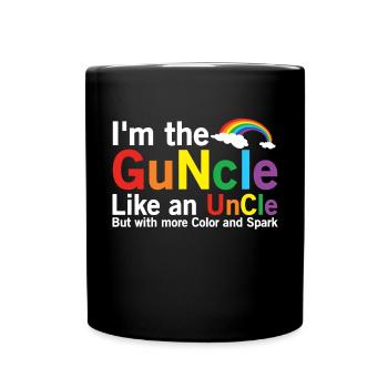 Funny Guncle Gay Uncle Pride Color Rainbow - Full Colour Mug - black - Front