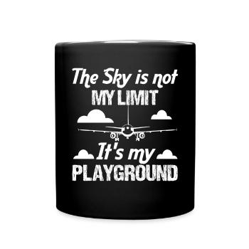 Der Himmel Ist Nicht Meine Grenze, Es Ist Meine - Tasse einfarbig - Schwarz - Vorne