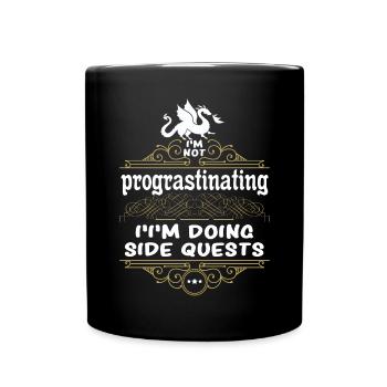 Je n’hésite pas, je fais des quêtes secondaires RPG - Mug uni - noir - Devant