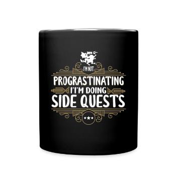 Je n’hésite pas, je fais des quêtes secondaires RPG - Mug uni - noir - Devant