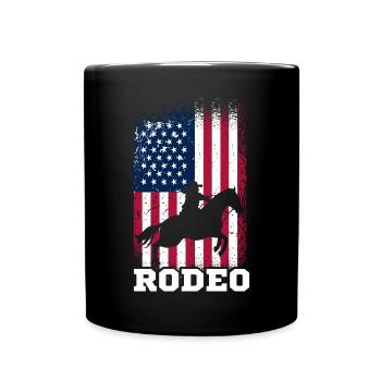Cowboy Rodeo Western Bull Rider Bucking Riding - Tasse einfarbig - Schwarz - Vorne