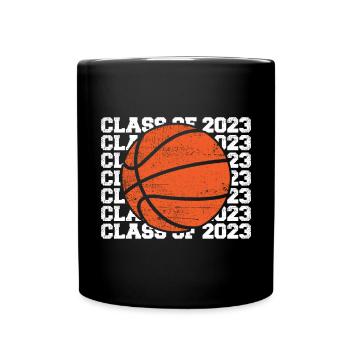 Graduate Senior Class 2023 Graduation Basketball - Full Colour Mug - black - Front