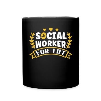 School Social Work Month Hands - Full Colour Mug - black - Front