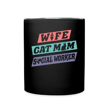 Mois du travail social à l’école Femme Chat - Mug uni - noir - Devant