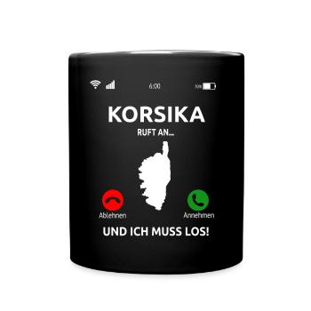 Korsika Urlaub Corsica Corse Idee - Tasse einfarbig - Schwarz - Vorne