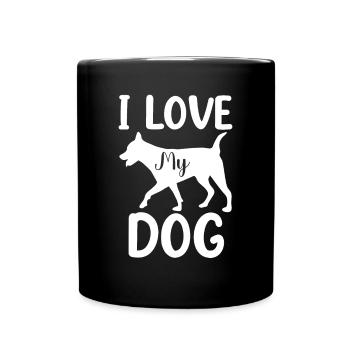 J’aime mon chien - Mug uni - noir - Devant