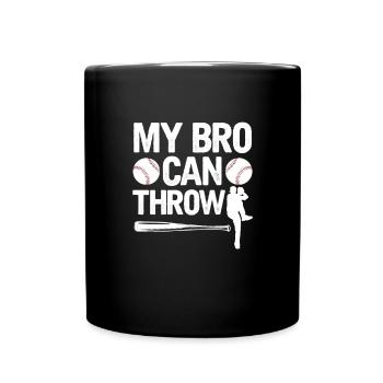 Bruder Baseball Geschwister Schwester Geschenk - Tasse einfarbig - Schwarz - Vorne
