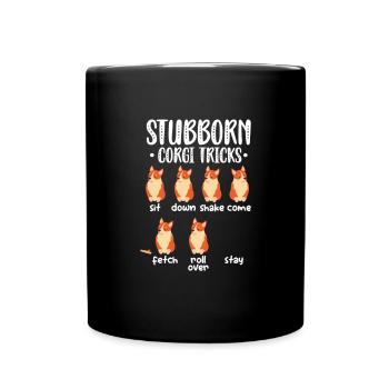 Corgi - Tasse einfarbig - Schwarz - Vorne