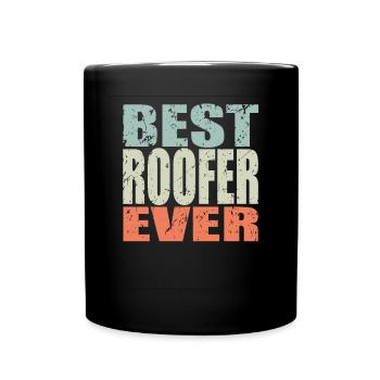 Best Dachdecker ever Dachdecker Geschenk - Tasse einfarbig - Schwarz - Vorne