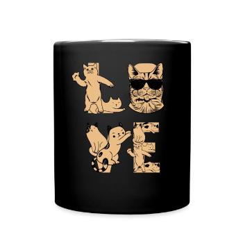 Katzenliebhaber I Cat Love Cats I Cute Cat Lover L - Tasse einfarbig - Schwarz - Vorne