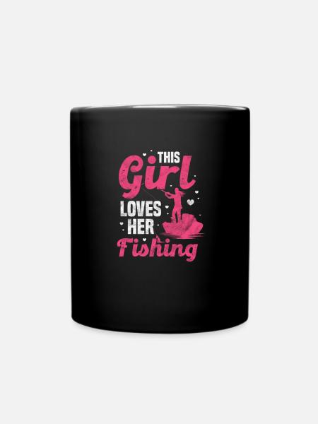 Anglerin - Tasse einfarbig - Schwarz
