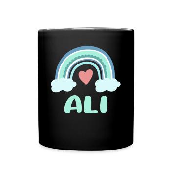 Ali Name Rainbow Baby - Full Colour Mug - black - Front