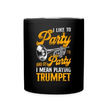 Trumpet Player Vintage I Like To - Tasse einfarbig - Schwarz - Vorne