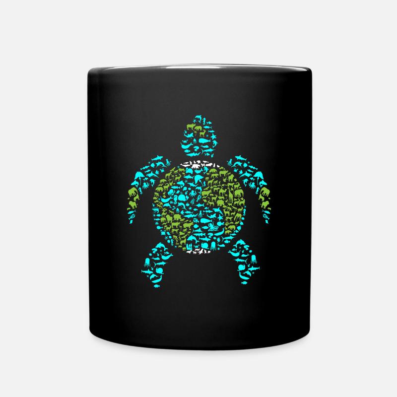 Earth Day Everyday Schildkröte - Tasse einfarbig - Schwarz
