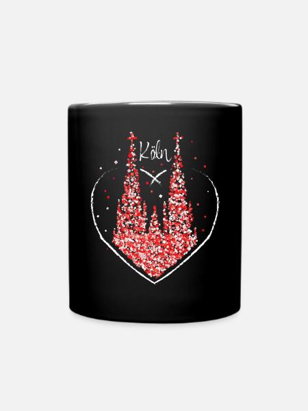 Kölner Dom Köln Rot Weiss Karneval Kostümersatz - Tasse einfarbig - Schwarz