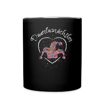 Fasnacht Narr Narrenkappe Karneval Konfetti - Tasse einfarbig - Schwarz - Vorne