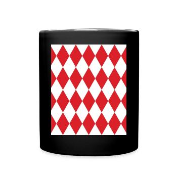 Rhombus White Red Costume Halloween Suit - Full Colour Mug - black - Front
