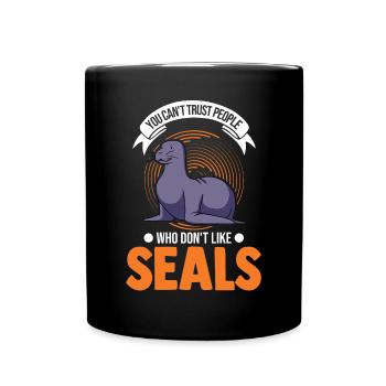 Cadeau de phoques Otaries Phoque - Mug uni - noir - Devant