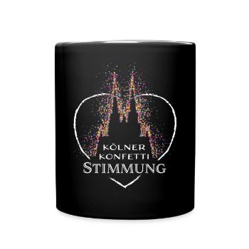 Kölner Dom Köln Karneval Fasching Konfetti Kölle - Tasse einfarbig - Schwarz - Vorne
