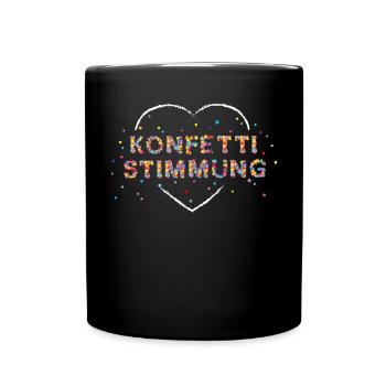 Konfetti Karneval Kölle Alaaf Kostümersatz - Tasse einfarbig - Schwarz - Vorne