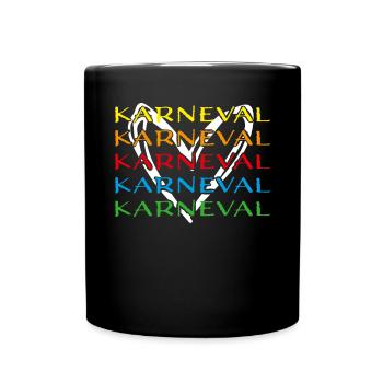 Karneval Fasching 5. Jahreszeit Kostümersatz - Tasse einfarbig - Schwarz - Vorne