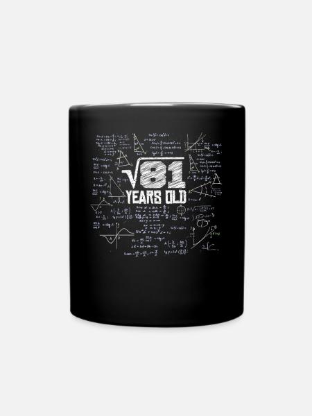 Quadratwurzel von 81 Mathe Nerd 9. Geburtstag - Tasse einfarbig - Schwarz