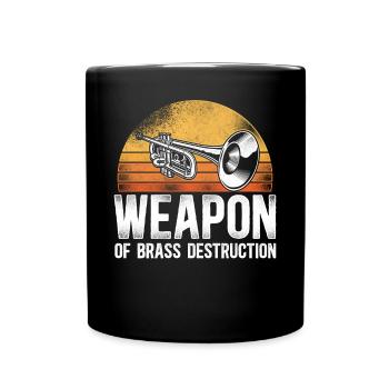 Trompettiste Pun Vintage Retro - Mug uni - noir - Devant