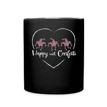 Konfetti Kölner Karneval Fasching 5. Jahreszeit - Tasse einfarbig - Schwarz - Vorne