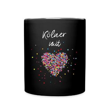 Kölner Köln Karneval Jeck Cologne Colonia Narr - Tasse einfarbig - Schwarz - Vorne