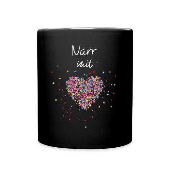 Narr Narren Jeck Karneval Fasching Kostümersatz - Tasse einfarbig - Schwarz - Vorne