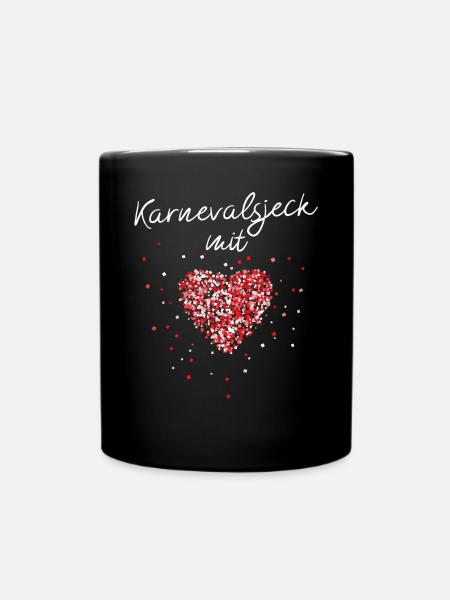 Karnevalsjeck Karneval Fasching Jeck Rot Weiss - Tasse einfarbig - Schwarz