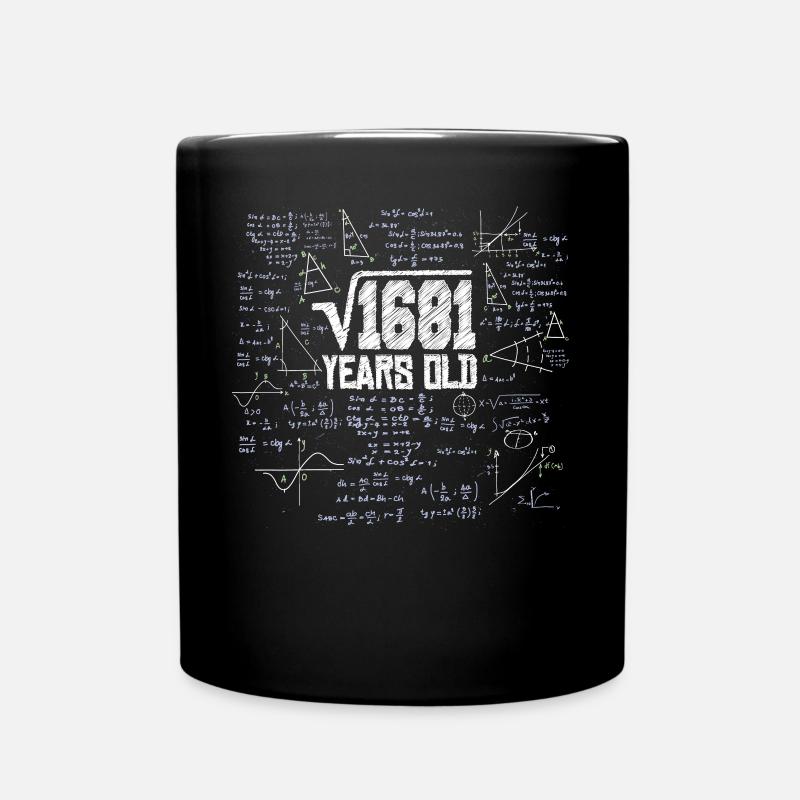 Quadratwurzel von 1681 Mathe Nerd 41. Geburtstag - Tasse einfarbig - Schwarz
