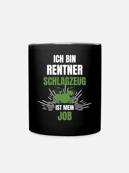 Schlagzeuger Rentner Ruhestand - Tasse einfarbig - Schwarz