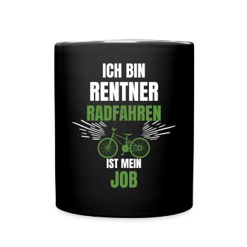 Radfahrer Fahrrad Rentner Ruhestand - Tasse einfarbig - Schwarz - Vorne