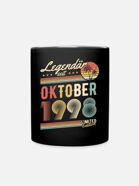 Legendär Seit Oktober 1998 Geburtstag Geschenk - Tasse einfarbig - Schwarz