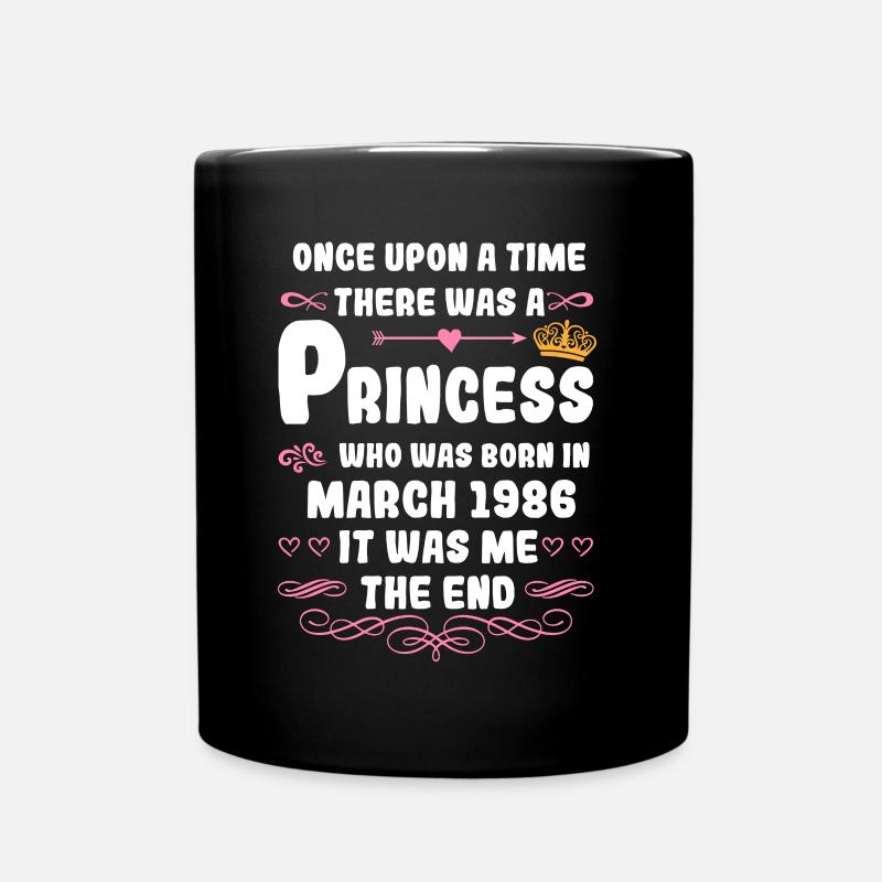 Es war einmal eine Prinzessin. März 1986 Geburtsta - Tasse einfarbig - Schwarz