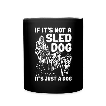 Mushing Schlittenhunde Hundeschlitten Geschenk - Tasse einfarbig - Schwarz - Vorne