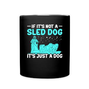Mushing Hundeschlitten Schlittenhunde Geschenk - Tasse einfarbig - Schwarz - Vorne